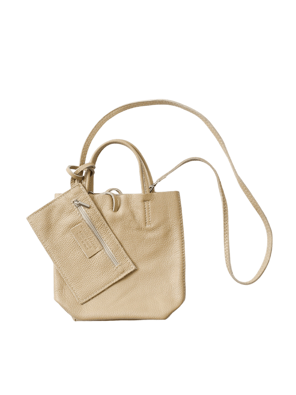 ポーチ付き 2way カウレザー ショッパー バッグ shopper-mini-24aw