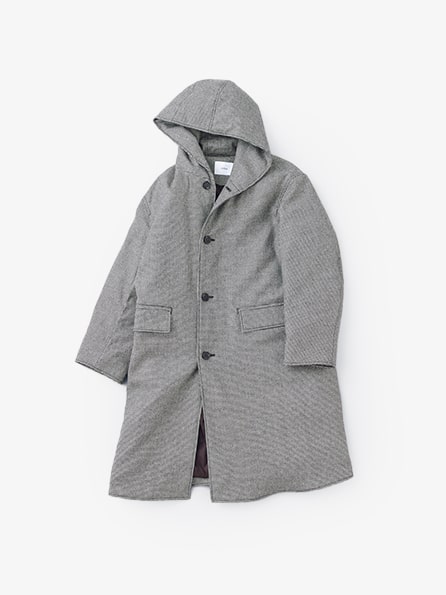 WOOL HOODED DOWN COAT