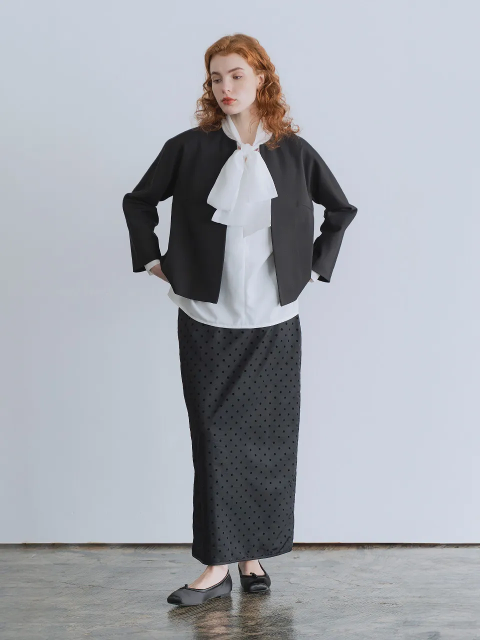 whyto(ホワイト)ドット ストレート スカート “dot straight skirt” wht24fsk4027